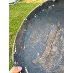 Antique Primitive Hand Turned Wooden Dough Bowl Old Black Paint AAFA Farmhouse