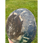 Antique Primitive Hand Turned Wooden Dough Bowl Old Black Paint AAFA Farmhouse