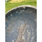 Antique Primitive Hand Turned Wooden Dough Bowl Old Black Paint AAFA Farmhouse