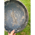 Antique Primitive Hand Turned Wooden Dough Bowl Old Black Paint AAFA Farmhouse