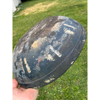 Antique Primitive Hand Turned Wooden Dough Bowl Old Black Paint AAFA Farmhouse