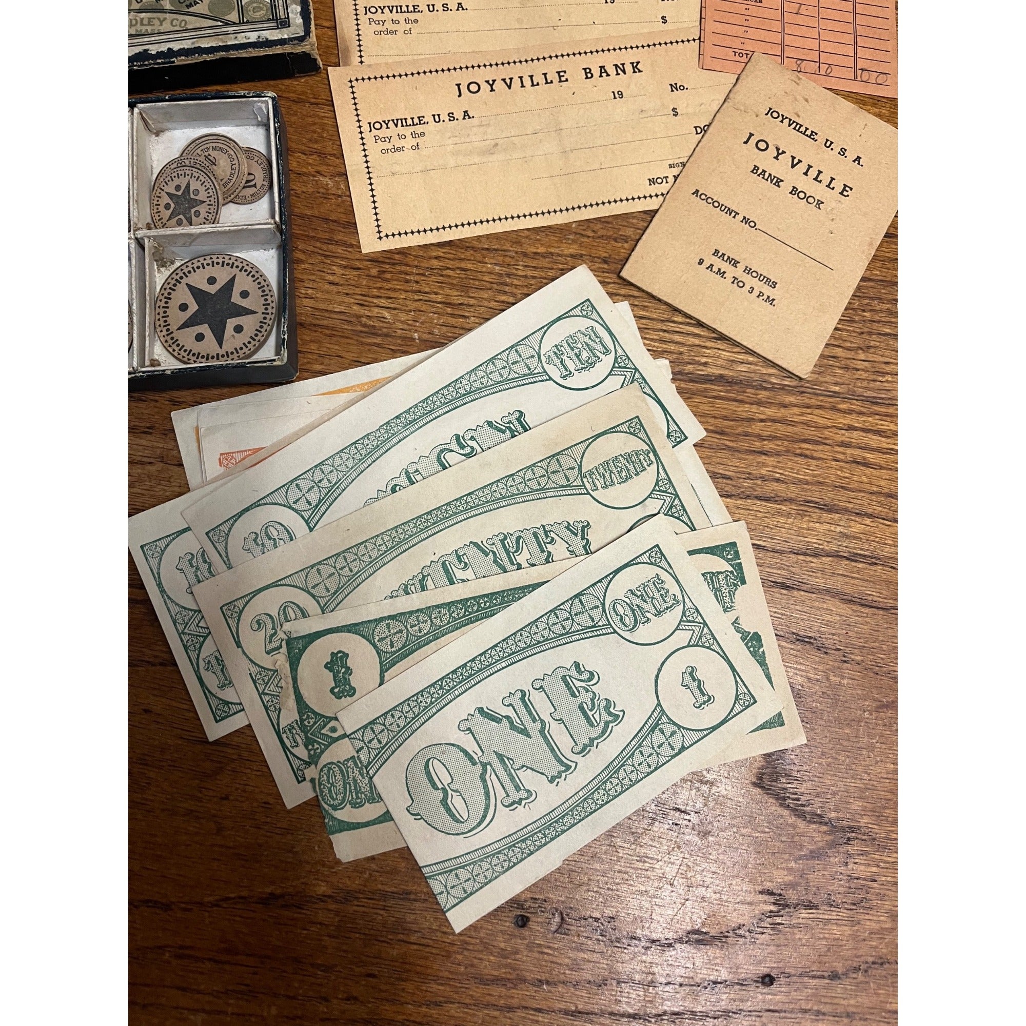 Antique 1890s Educational Toy Money - Milton Bradley - E.S. Fisher’s Patent 1877