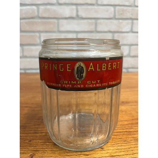Antique Prince Albert Tobacco Glass Humidor Jar General Store Advertising