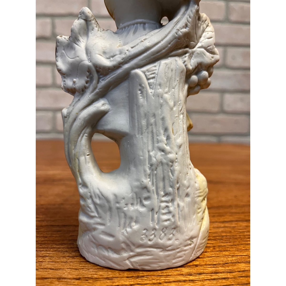 Antique 1890s German Porcelain Figural Candlestick Harvest Girl Grapes #3383