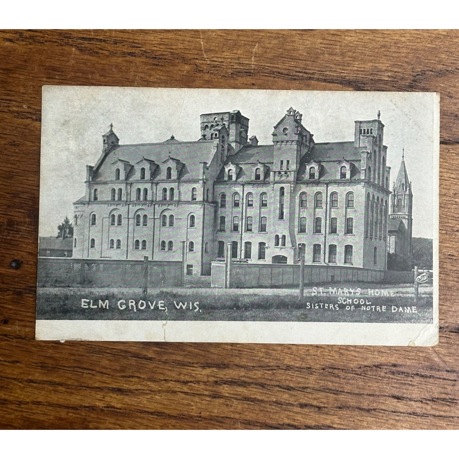 RPPC Postcard St Mary's Home School Elm Grove Wisconsin WI Wis - Sisters Notre Dame