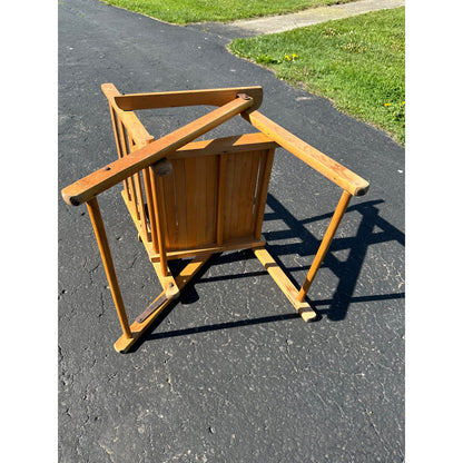 Vintage Child's Wooden Slat Folding Deck Lawn Beach Chair