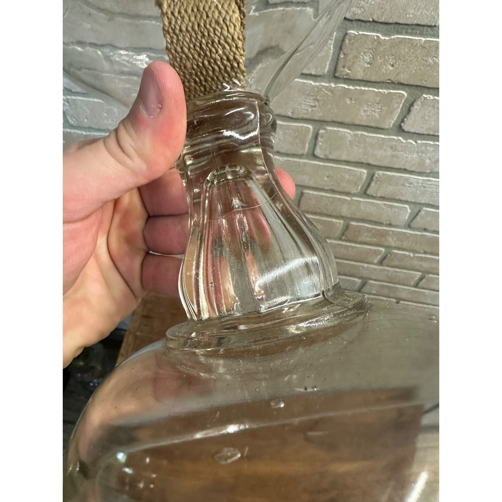 Antique 1900s Riverside 8-Panel Pedestal Oil Lamp Glass EAPG w/ Queen Anne 2 Burner