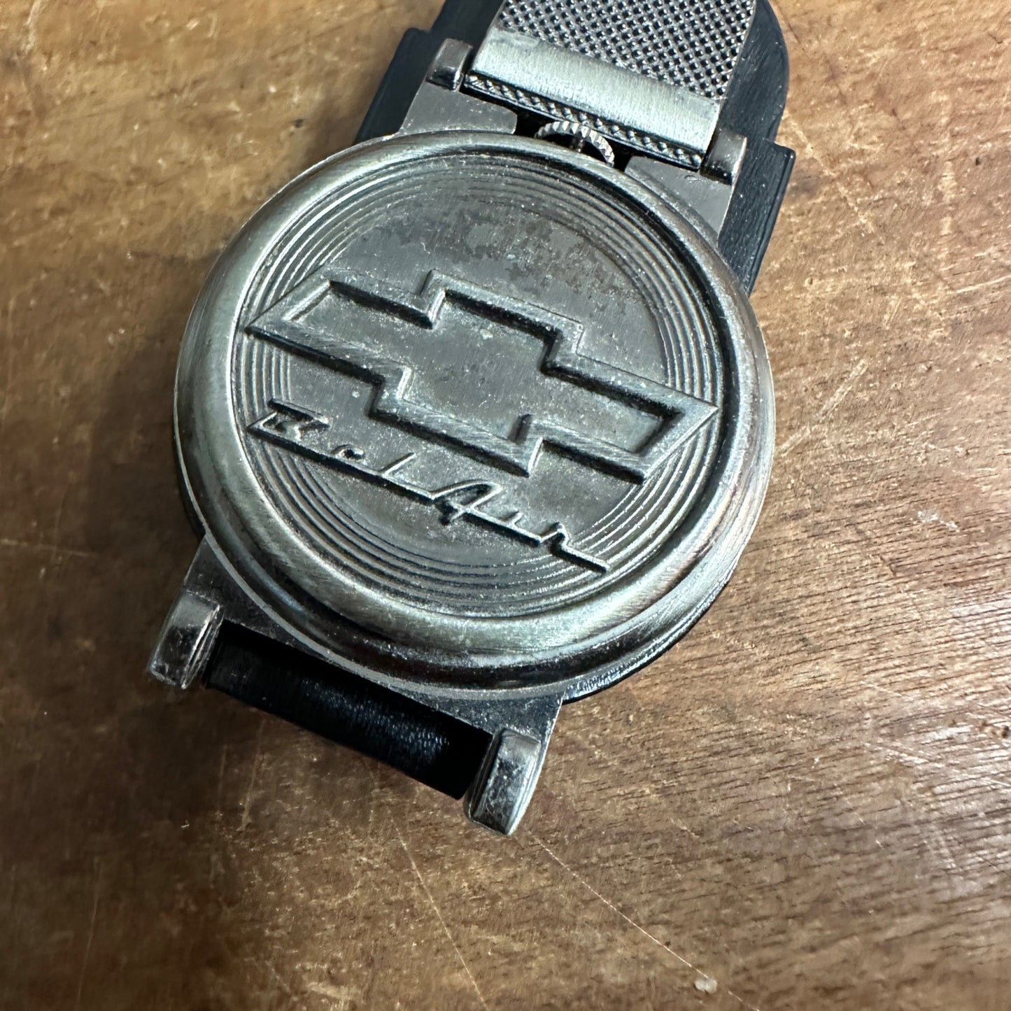 Vintage Chevrolet Chevy Bel-Air Automobile Car Watch w/Leather Clip