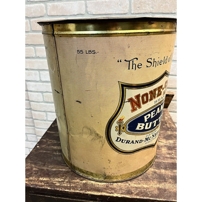 Vintage 1920s None-Such Large 55lb Peanut Butter Advertising Tin Can Chicago