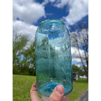 Antique Masons Patent 1858 Quart #25 Aqua Blue Canning Jar