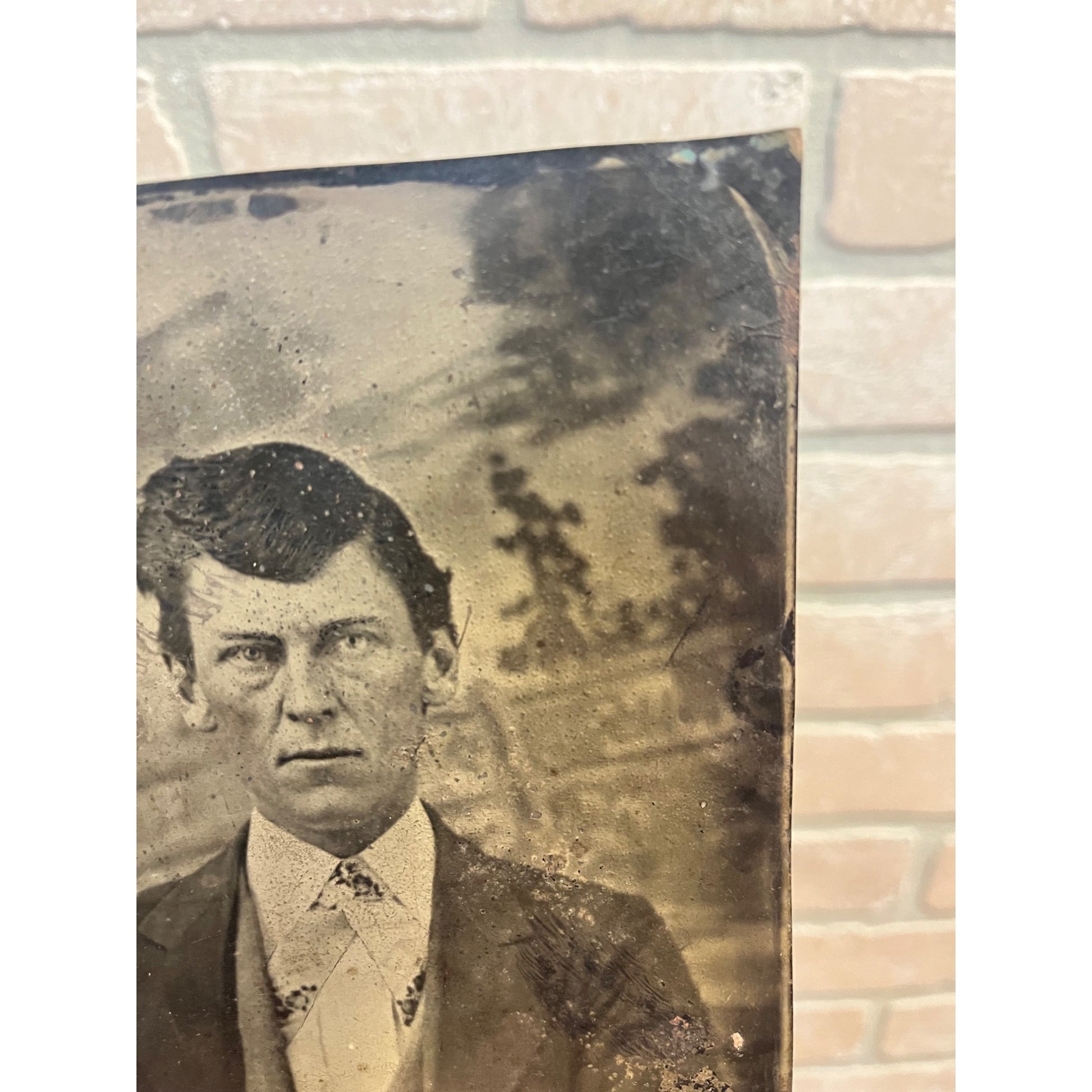 1800s Tintype Photo Creepy Scary Old Man 5x7 Large Format Strange Antique Photo