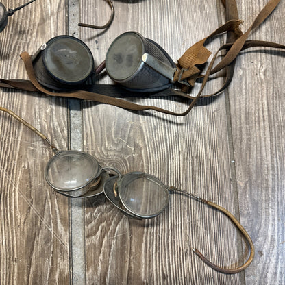 Antique Huge Lot (7) 1920s-30s Motorcycle Riding Glasses Goggles