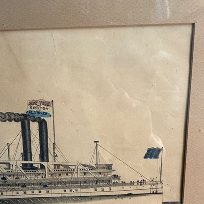 RARE HASKELL LITHOGRAPH STEAMBOAT PROVIDENCE BOSTON NEW YORK STEAMSHIP NAUTICAL