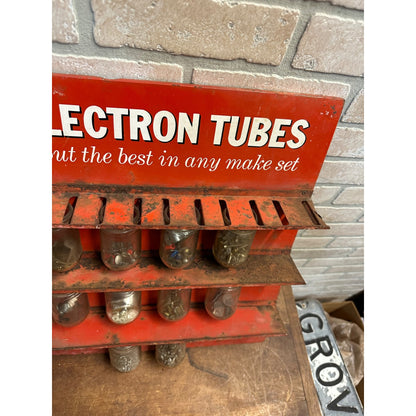 VINTAGE RCA ELECTRON TUBES STORE DISPLAY RACK ADVERTISING VACUUM AMP