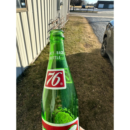 Vintage 76 American Company 16oz Green ACL Print Soda Bottle CLEAN