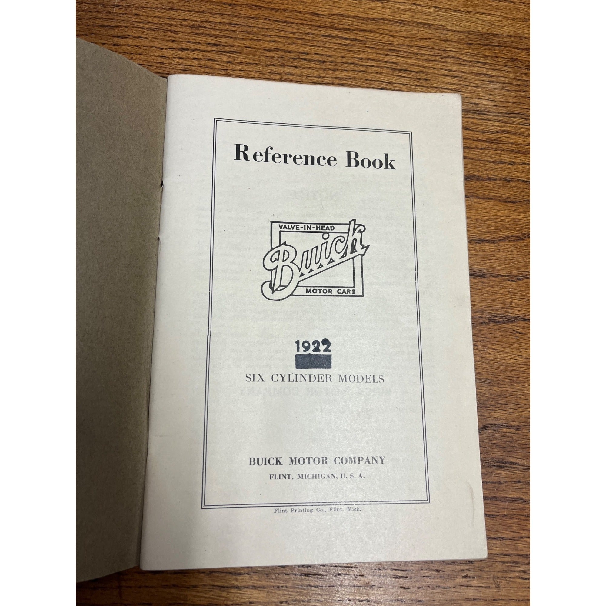 Vintage 1922 Buick Motors Reference Book Car Care Repairs OEM