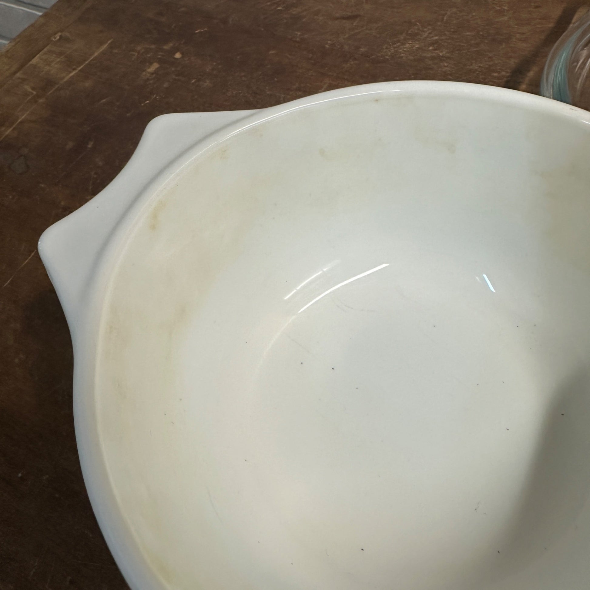 1986 Pyrex Blue Iris Flower Whirte 6-1/2" Casserole Dish With Lid