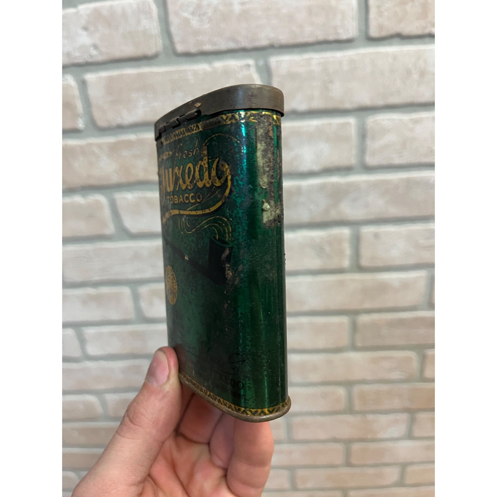 Vintage Tuxedo Tobacco Tin Empty Vertical Pocket Pipe Mixture Can