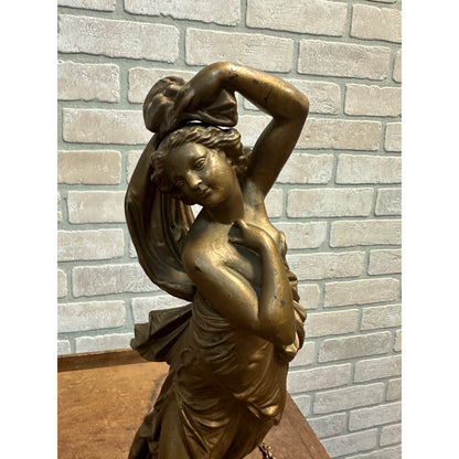 Antique Art Nouveau Woman Goddess Bronze Spelter Statue Sculpture - Moureau?