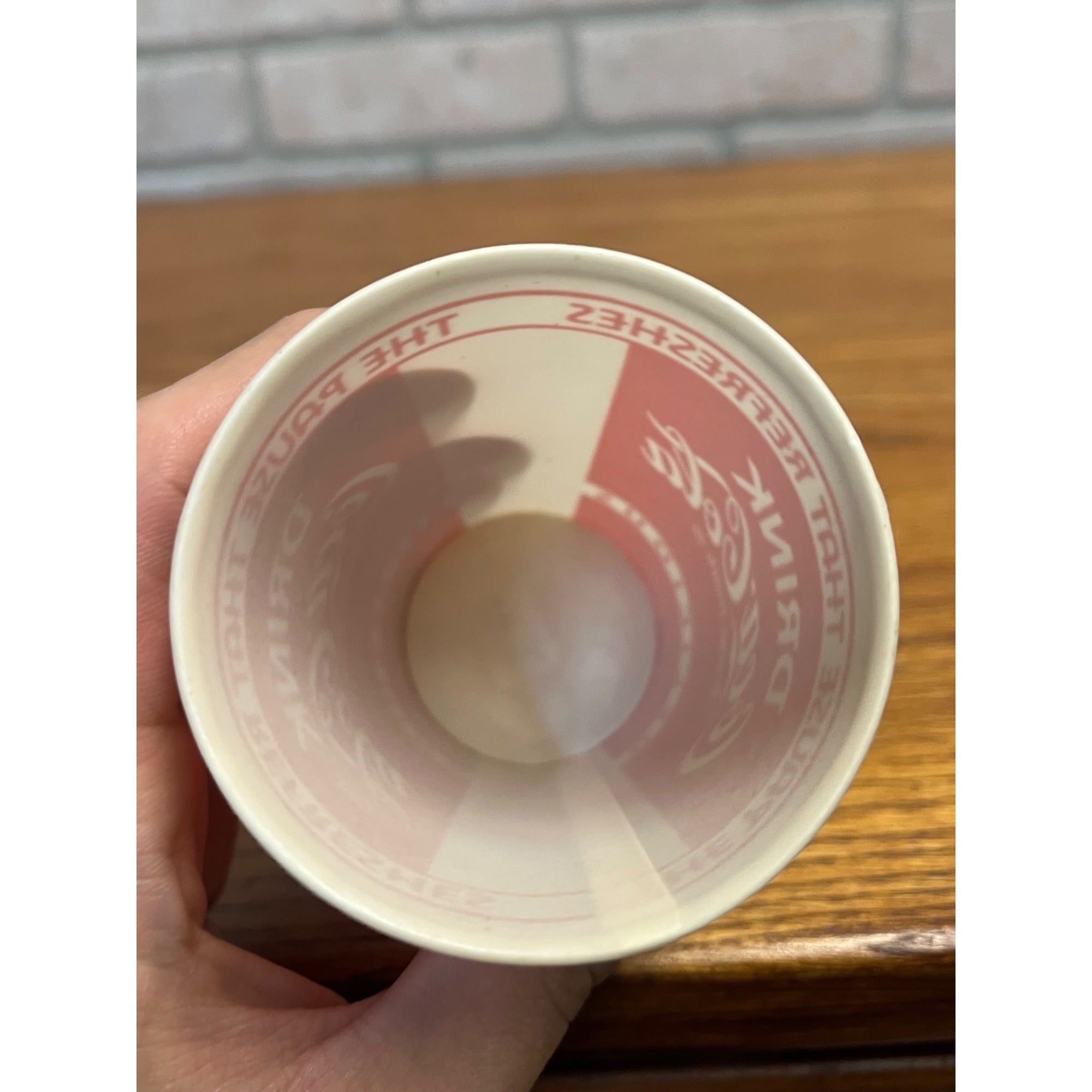 7 Oz Drink Coca-Cola "The Pause That Refreshes" Wax Paper Cup "Refreshing"