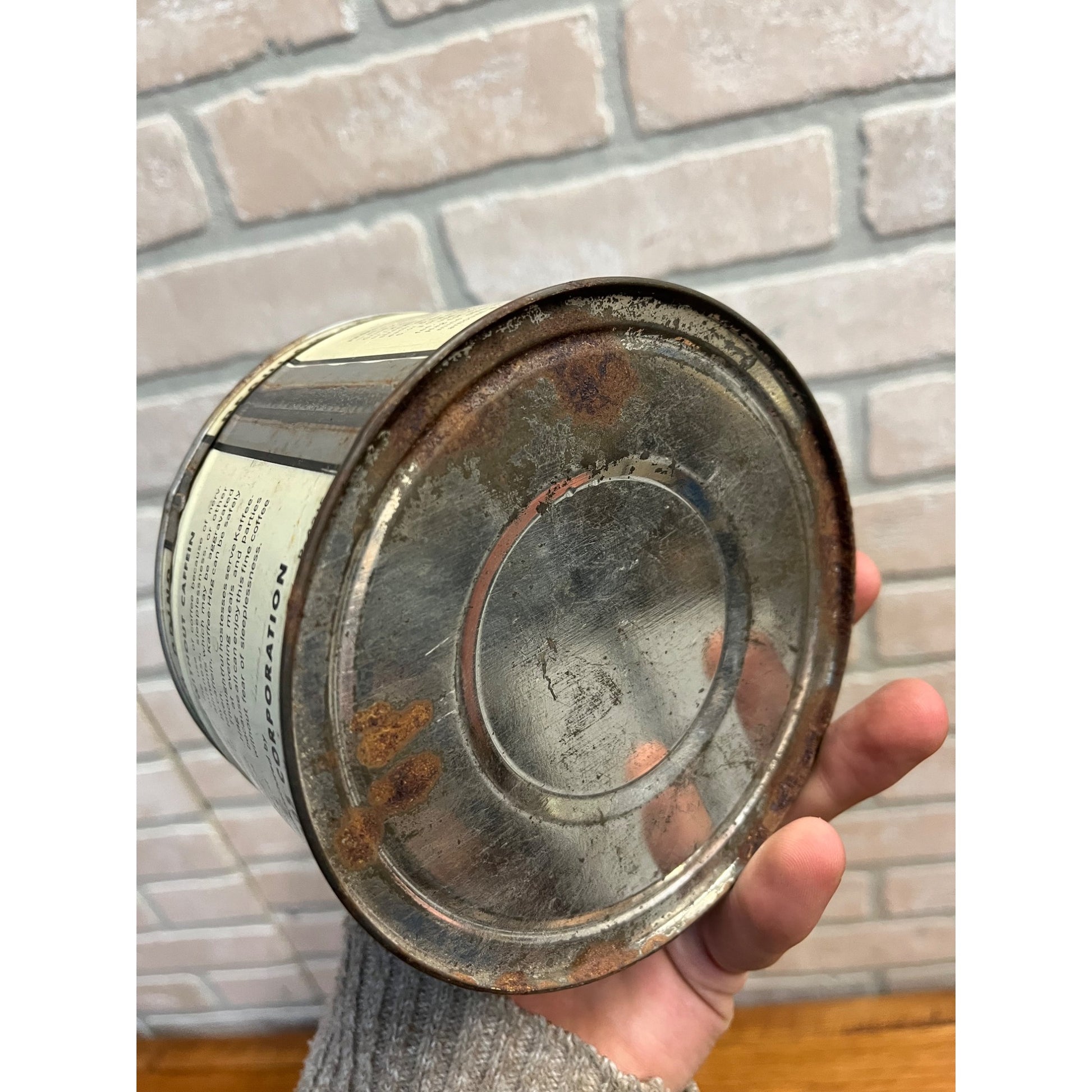 Vintage Kaffee Hag Coffee Tin Regular Grind Decaf 1940s Advertising Kitchen