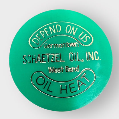 Vintage Schaetzel Heating Oil Advertising Plastic Bottle Cap Cover West Bend Wis