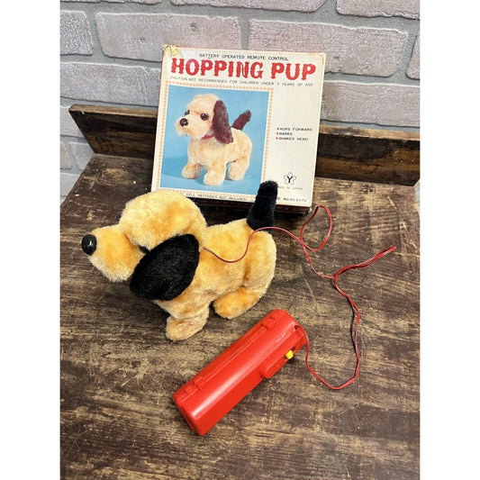 Vintage 1960s Hopping Pup Dog Mechanical Battery-Op Toy Japan - MINT w/ Box