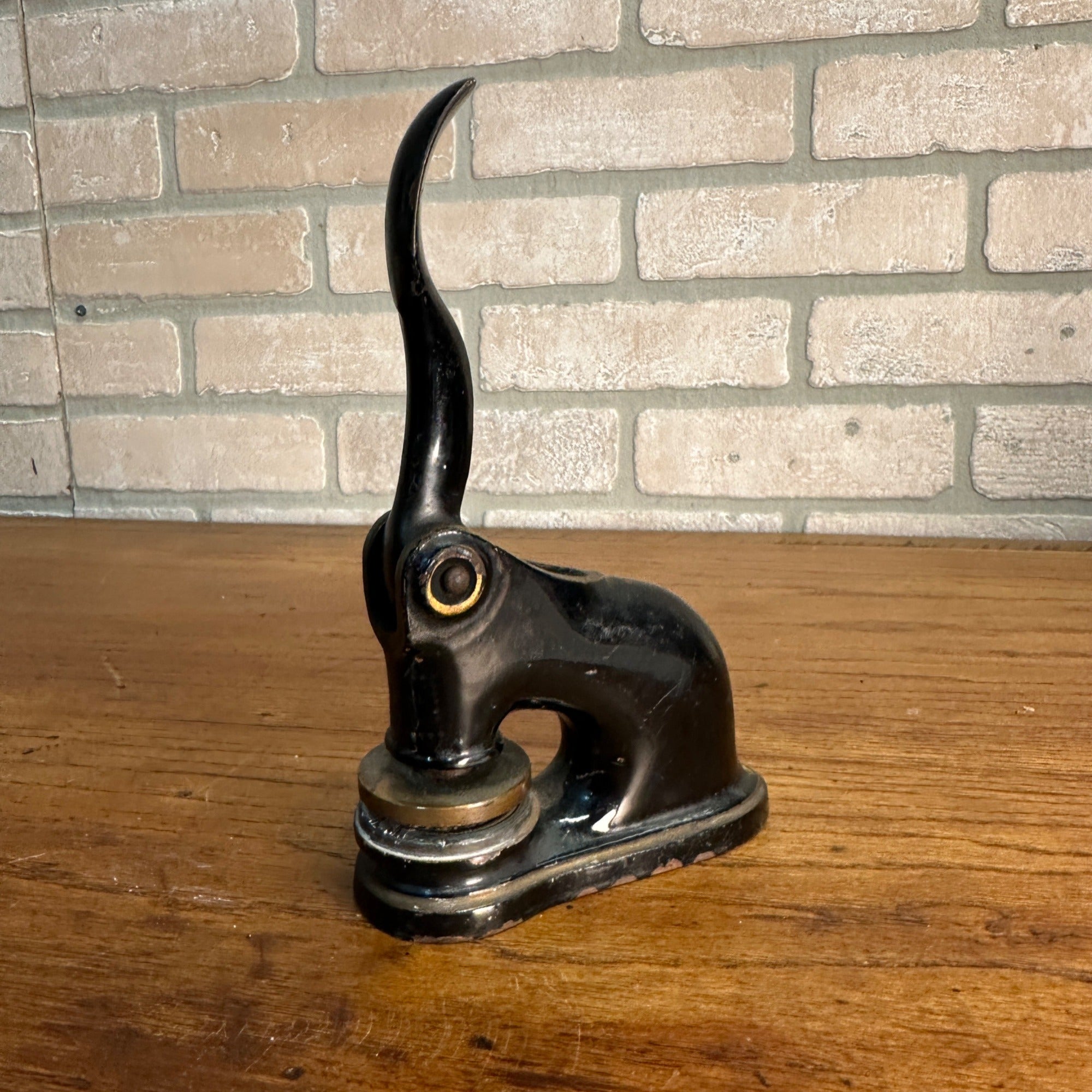 Antique Cast Iron Notary Stamp Seal -Chippewa Mich Frank Trapasso Notary