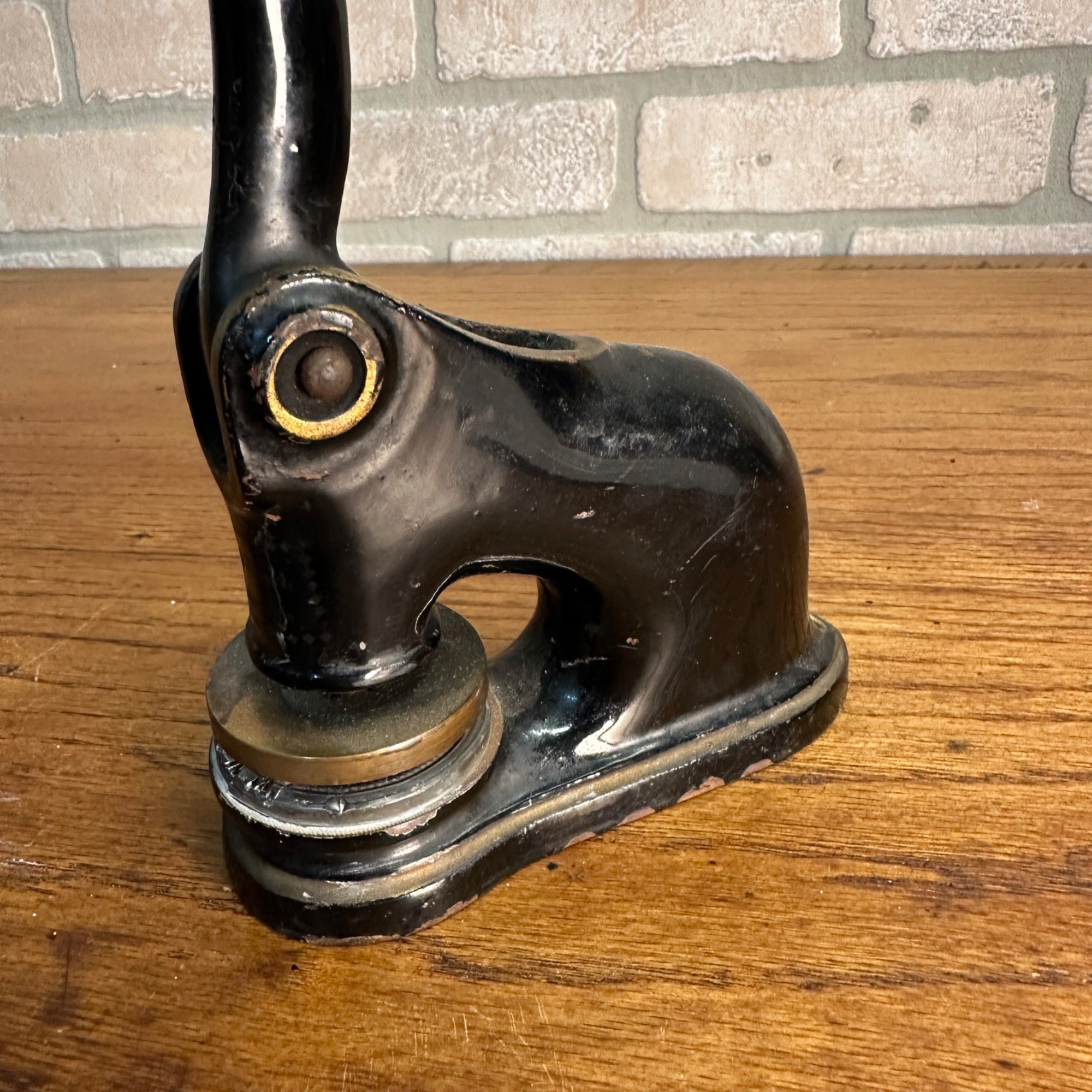 Antique Cast Iron Notary Stamp Seal -Chippewa Mich Frank Trapasso Notary