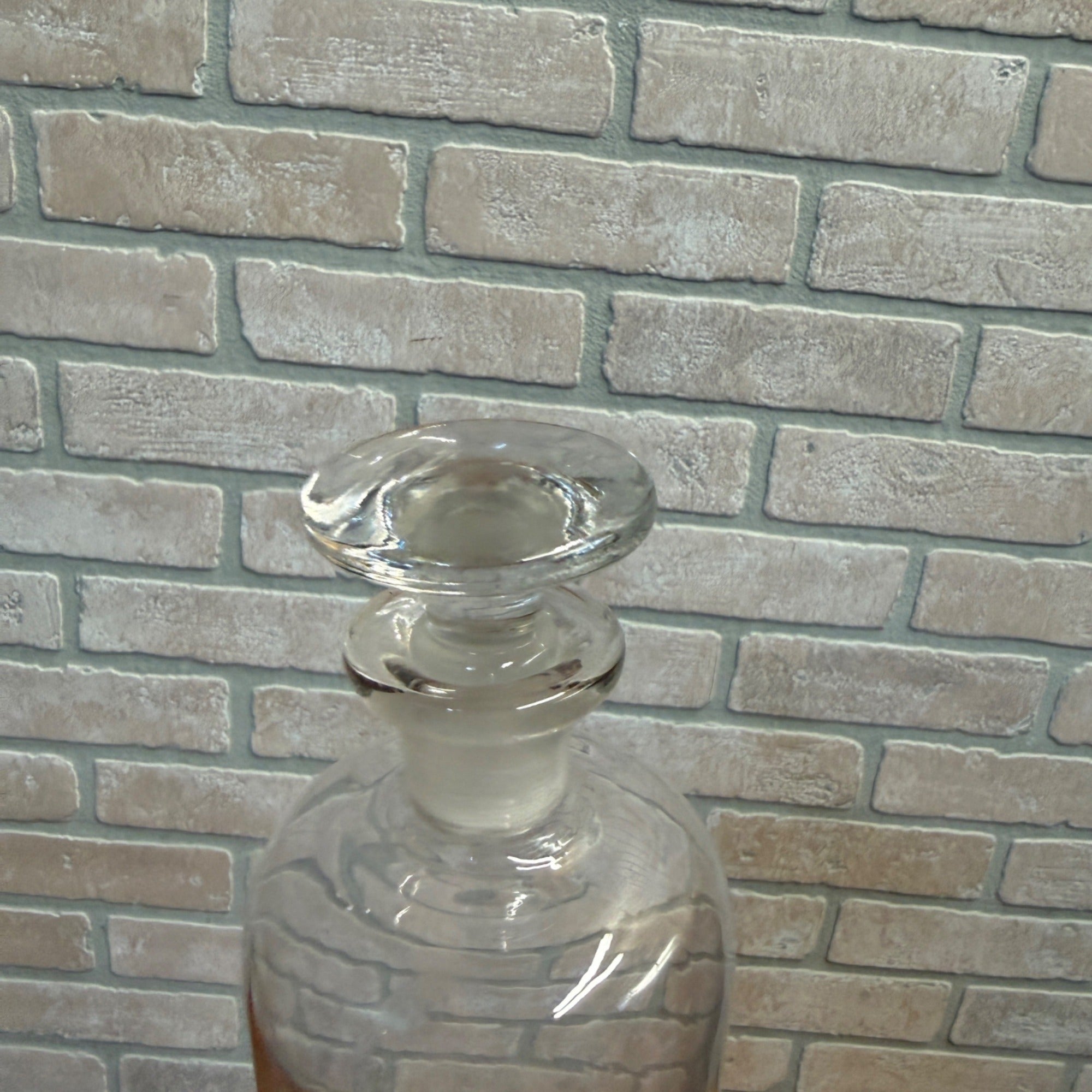 Vintage Glass Pharmacy Apothecary Bottle With Stopper and Glass Label Reading Tr. Cinnam. (Tincture of Cinnamon)