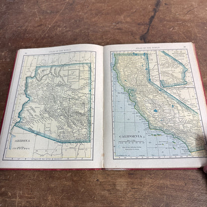 Antique 1919 The Wisconsin Agriculturist Handy Atlas of the World Hardcover Book