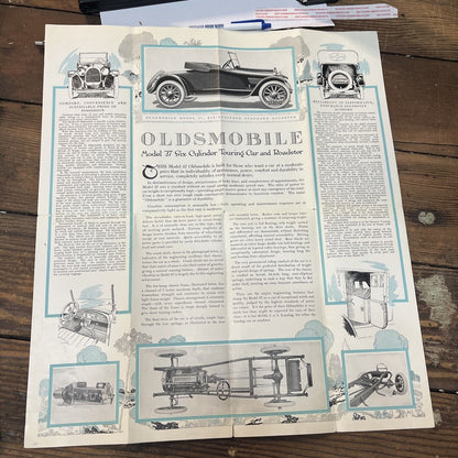 Vintage c1917 Oldsmobile Six Model 37 Dealership Showroom Sales Brochure