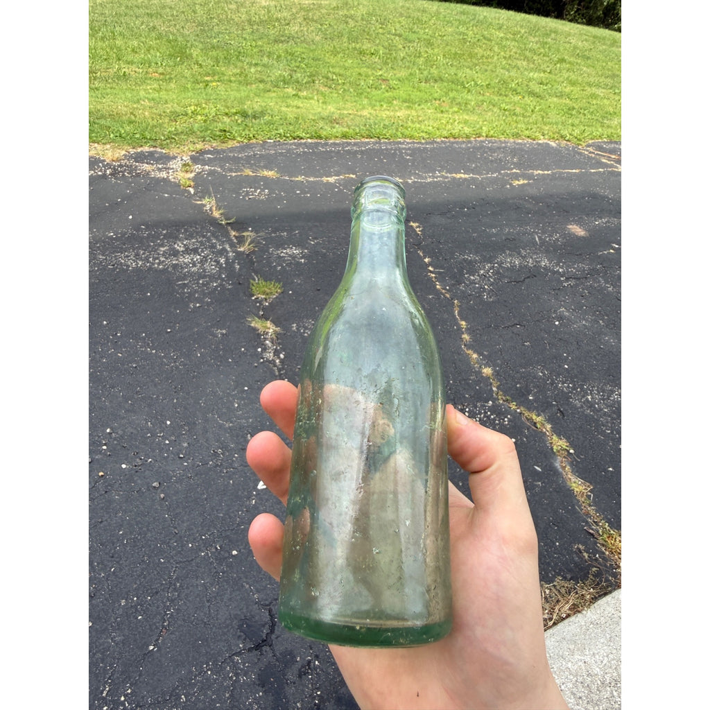 Vintage Clear Henry Burkhardt Jefferson STS INC Chicago Bottle Embossed " T" 7 1/2"