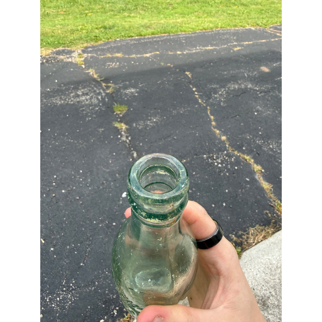 Vintage Clear Henry Burkhardt Jefferson STS INC Chicago Bottle Embossed " T" 7 1/2"