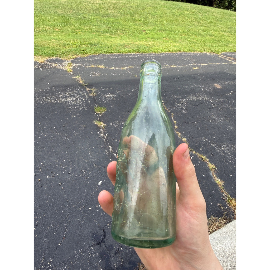 Vintage Clear Henry Burkhardt Jefferson STS INC Chicago Bottle Embossed " T" 7 1/2"