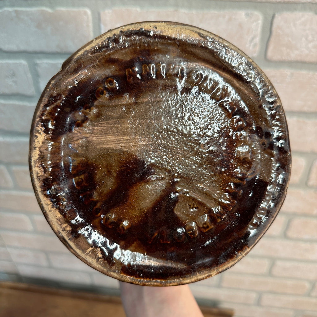 BROWN RED WING 7" PRESERVE JUG  MINNESOTA STONEWARE CO. RED WING, BOTTOM MARK