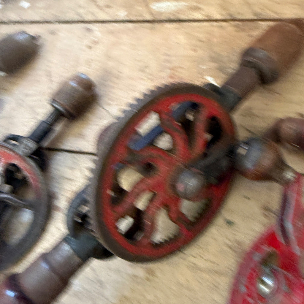 Vintage Woodworking Eggbeater Hand Crank Drill Lot Craftsman Etc