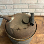 Vintage 1900s HSB & Co. Cruso Chicken Hen Galvanized Oil Can Farm Advertising