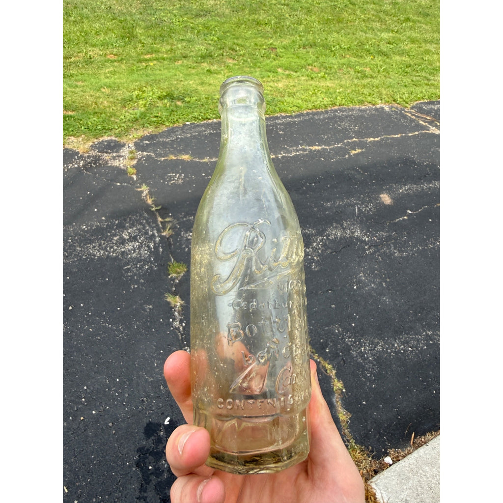 Antique Soda Clear Ritters Cedarburg , Wis Bottled Beverage Embossed 8"