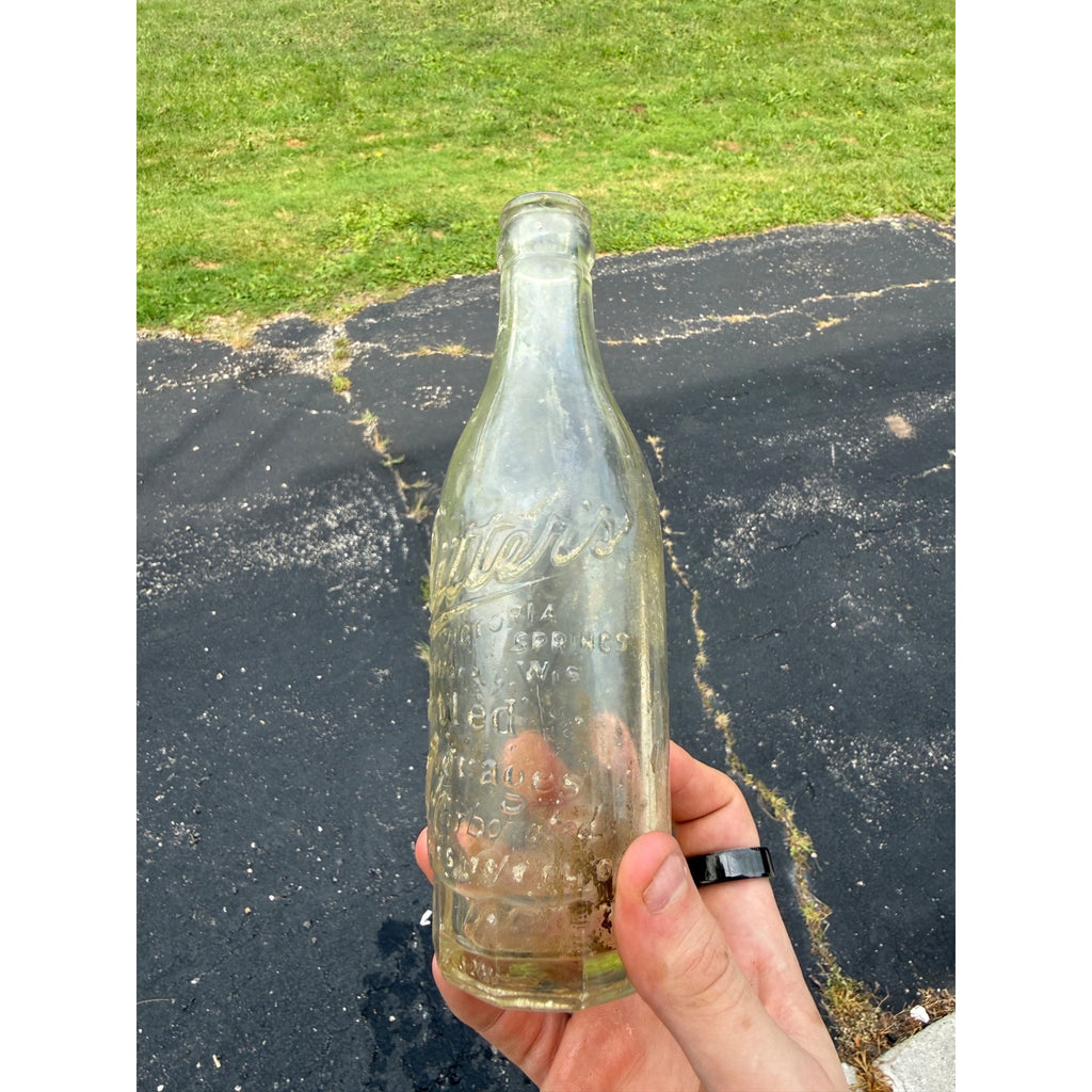 Antique Soda Clear Ritters Cedarburg , Wis Bottled Beverage Embossed 8"