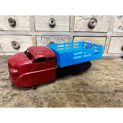 Vintage 1930s Wyandotte Pressed Steel 12" Stake Truck Bed Repainted Toy