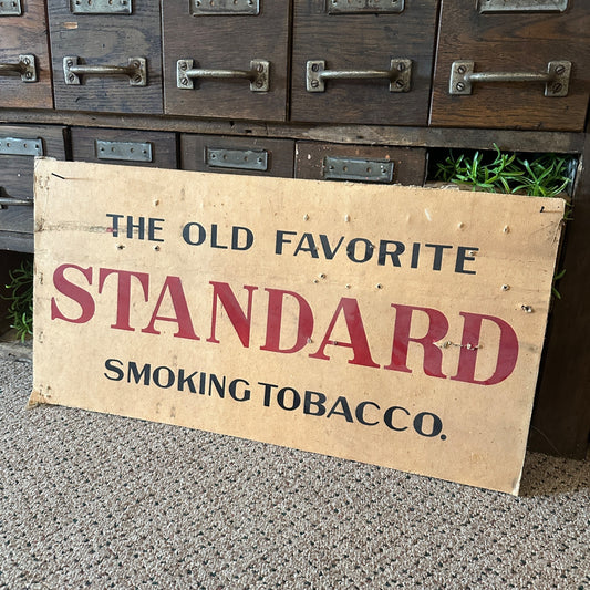 Antique 1910s Standard Milwaukee Tobacco Adams Cardboard Advertising Sign