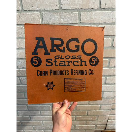 Vintage Argo Corn Startch Advertising Cardboard Sign General Store Nebraska