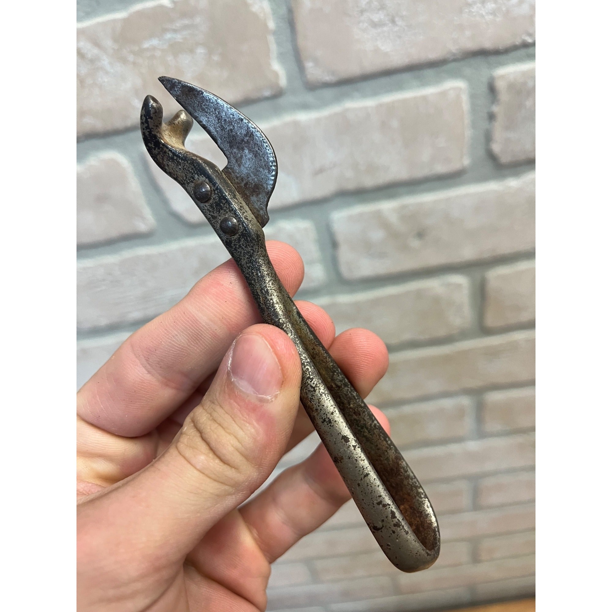 Vintage 1920s Can Punch Bottle Opener Primitive Kitchen Decor Metal 5.25"