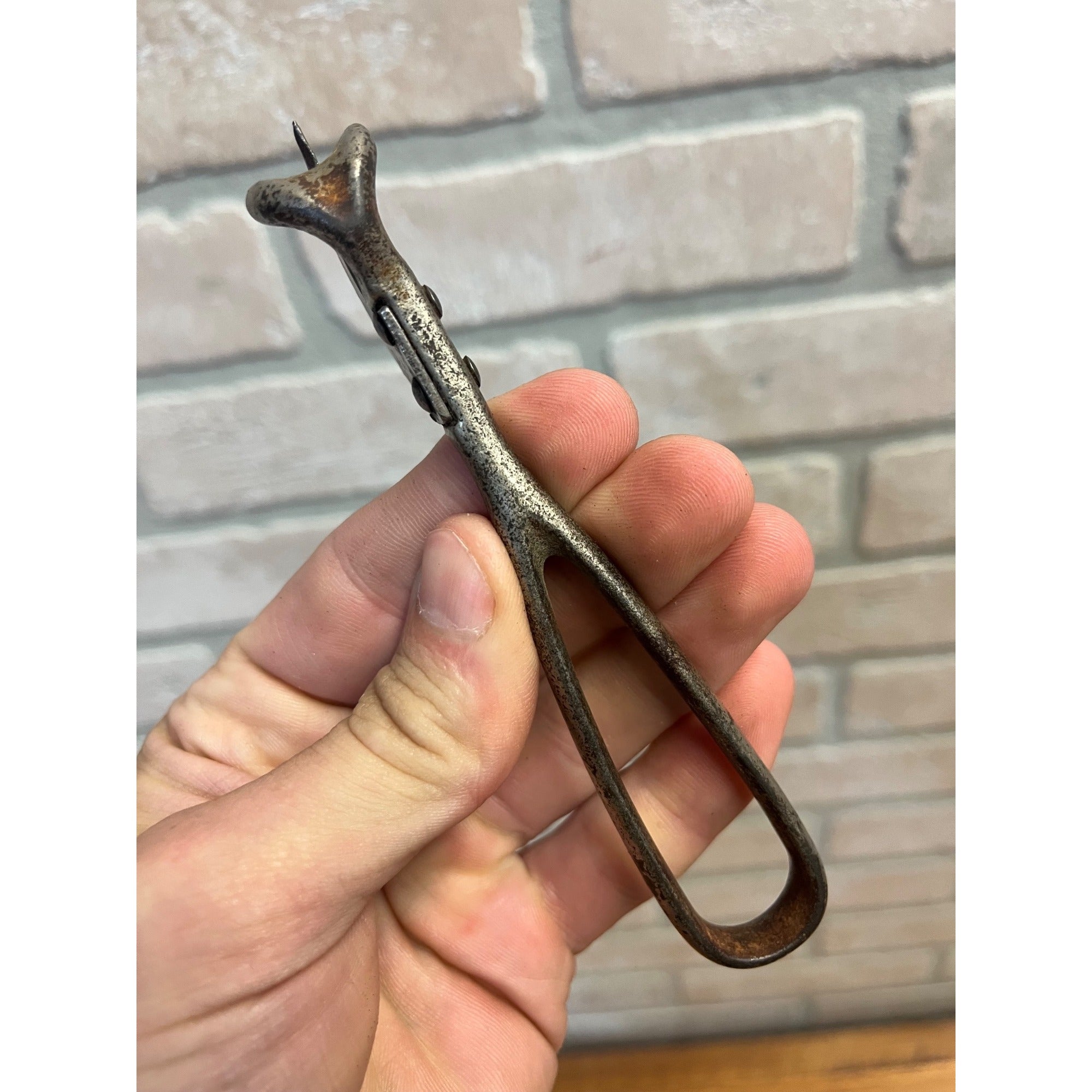 Vintage 1920s Can Punch Bottle Opener Primitive Kitchen Decor Metal 5.25"