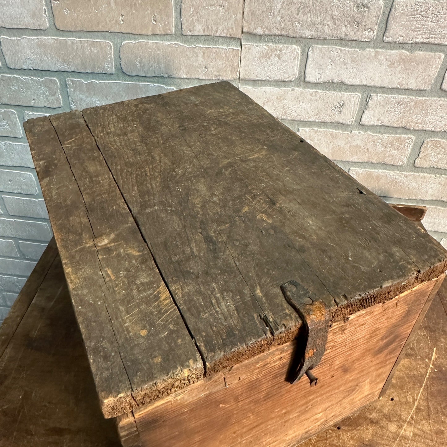 Antique Wooden Crate Box De Lands Chemical Baking Powder W/ Lid