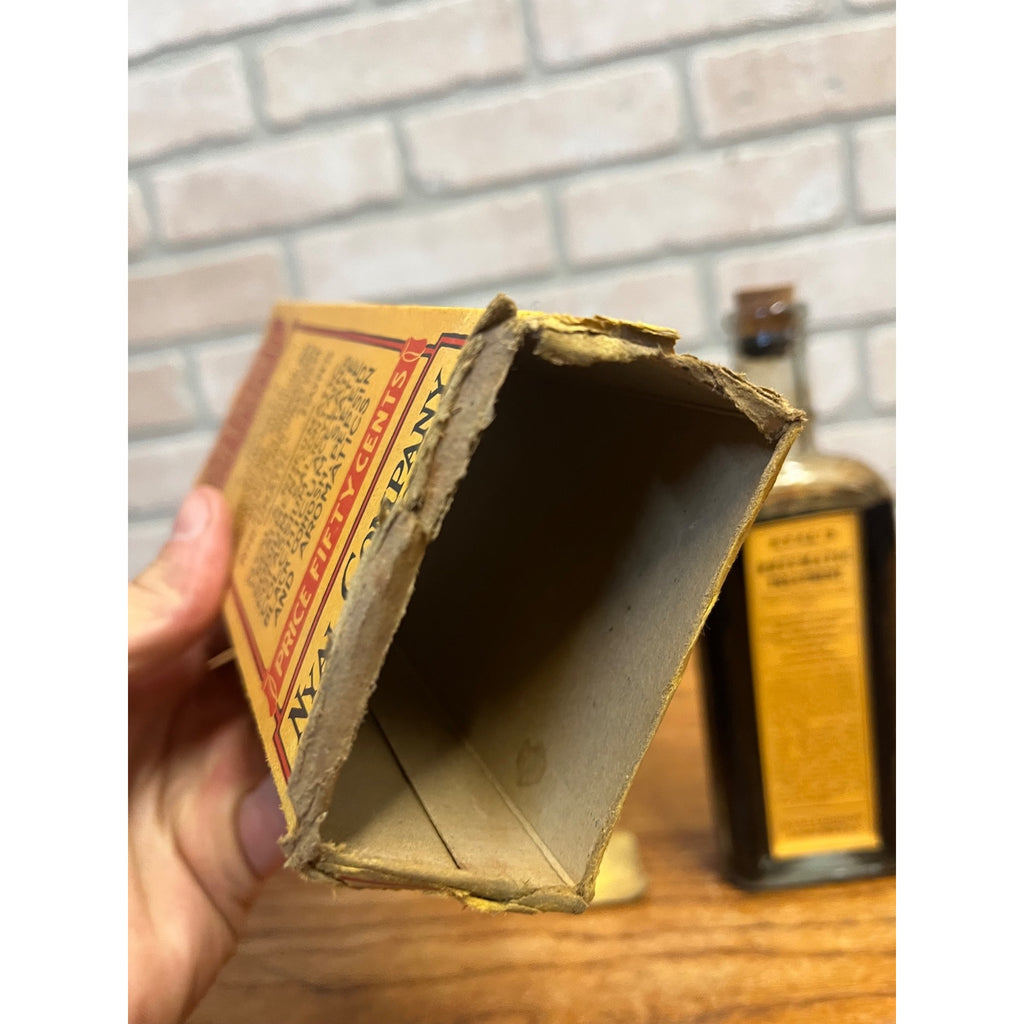 Antique Nyal's Rheumatic Treatment Bottle Box Full Unopened Detroit MI Medicine