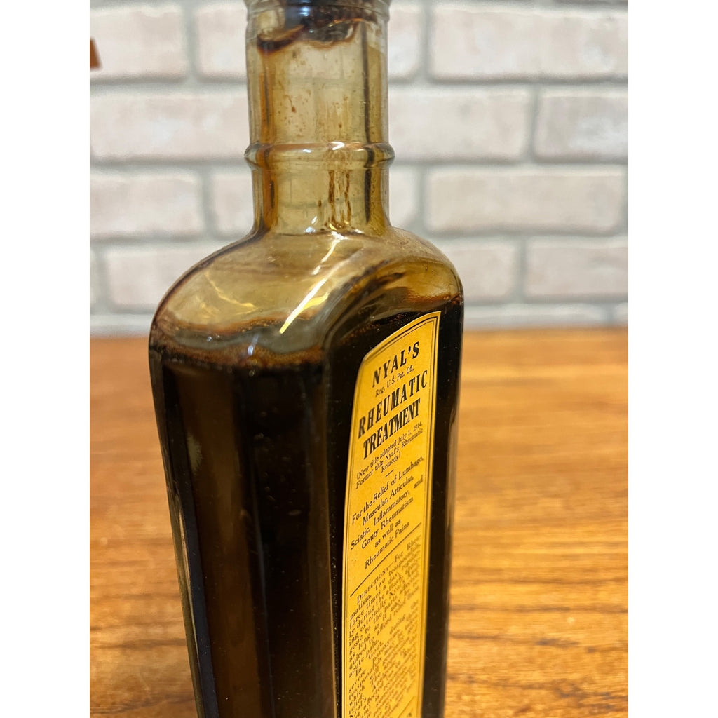 Antique Nyal's Rheumatic Treatment Bottle Box Full Unopened Detroit MI Medicine