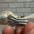 Antique Germany Glass Clip On Bird Ornament Blue Colored Cotton Spun Tail