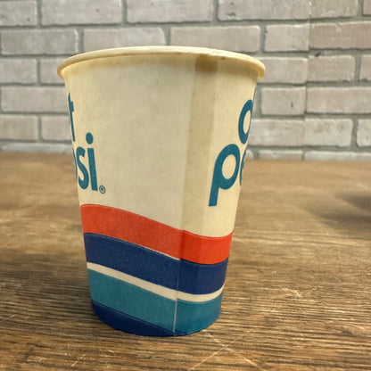 Vintage Diet Pepsi Sample 4oz Wave Soda Promo Wax Paper Cup Pepsi Cola